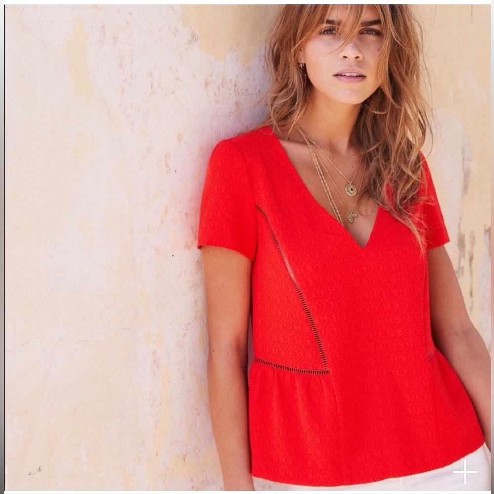 Sezane Amanda red top 40